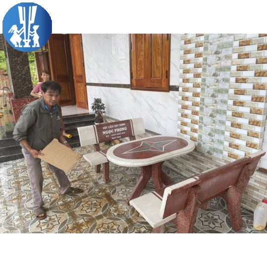 Bàn ghế đá ngoài trời hàng chính hãng